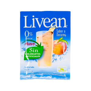 Jugo En Polvo Durazno Sin Azucar Livean 7gr.