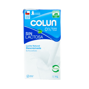 Leche Descremada Sin Lactosa Colun 1lt.